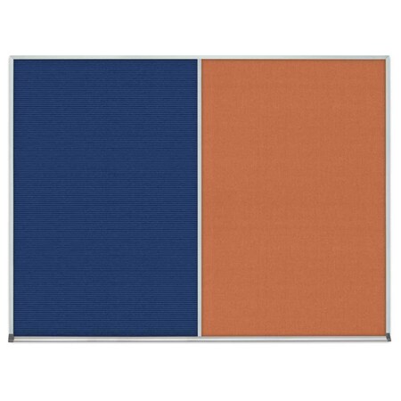 United Visual Products Double Door Radius Corkboard, 48"x36", Bla UV7003RC-BLACK-RUBBER